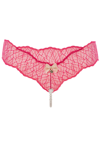 Bracli Sydney Daisy Single Pearl Thong in Red - Naughty Knickers