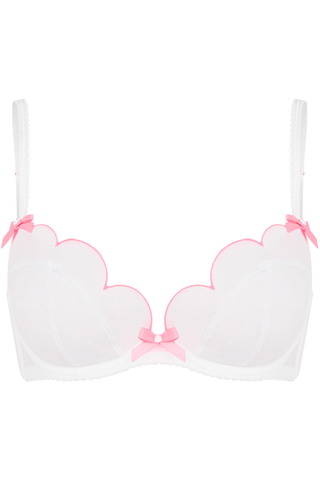 Agent Provocateur Lorna Plunge Underwired Bra White/Pink