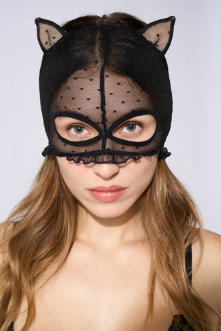 Atelier Amour Coup de Foudre Black Tulle Cat Mask
