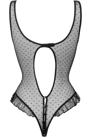 Atelier Amour Coup de Foudre Black Tulle Openable Bodysuit