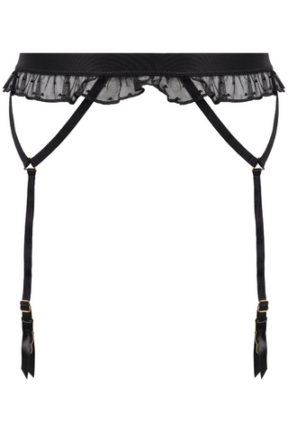 Atelier Amour Coup de Foudre Black Tulle Suspender Belt