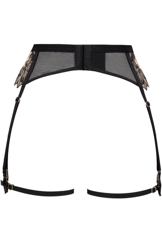 Atelier Amour Fleur Defendue Black Embrodiery Suspender Belt