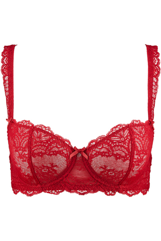 Aubade Red Lace Half Cup Bra Danse des Sens - Red Lingerie