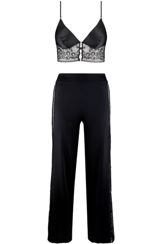 Aubade Midnight Whisper Triangle Bra & Trousers Black
