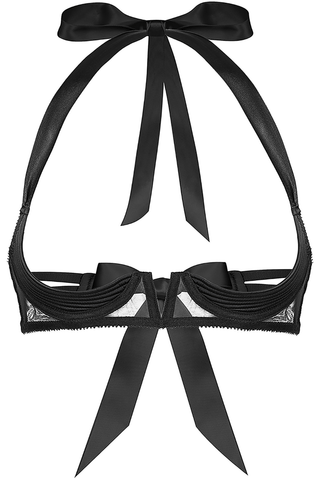 Cadolle Chic Satin & Mesh Quarter Cup Bra - Naughty Knickers