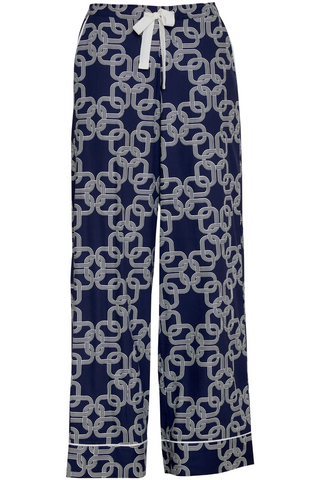 Cyberjammies Avery Chain Print Wide Leg Pyjama Bottoms Navy