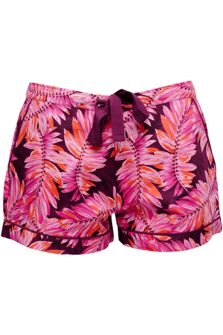 Cyberjammies Carina Palm Leaf Print Shorts Magenta Mix