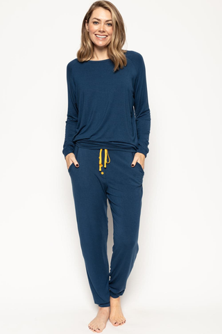 Cyberjammies Verity Petrol Blue Jersey Pants