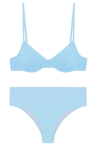Dora Larsen Phoebe Bikini Underwired Top & High Rise Bottom Blue