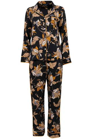 Fable & Eve Brixton Floral Print Pyjama Set Black