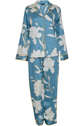 Fable & Eve Greenwich Floral Print Pyjama Set Blue