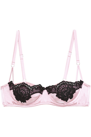 Fleur du Mal Eve Silk & Lace Balconette Bra in Baby Rose