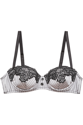 Fleur du Mal Executive Pinstripe Silk Balconette Bra