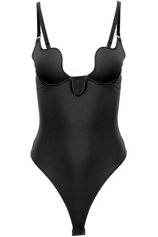Fleur du Mal U-Plunge Black Bodysuit Le Stretch Micro