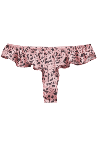 Fleur Du Mal Luxe Flutter Panty Carnival Print