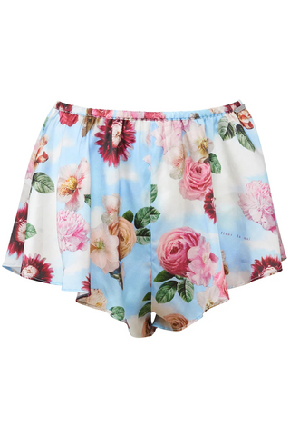 Fleur du Mal Luxe Silk Short Dreamy Floral Print - Silk Nightwear