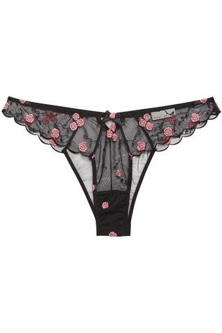 Fleur du Mal Rose and Vine Embroidery Cheeky Brief