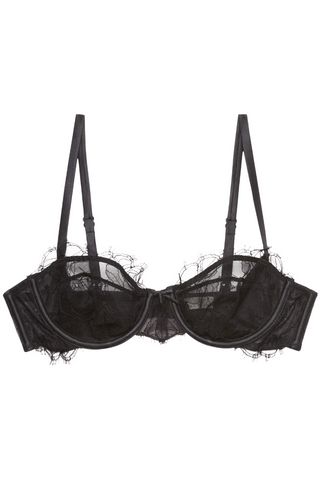 Fleur du Mal Sophie Black Lace Balconette Bra - Luxury Lace Bra