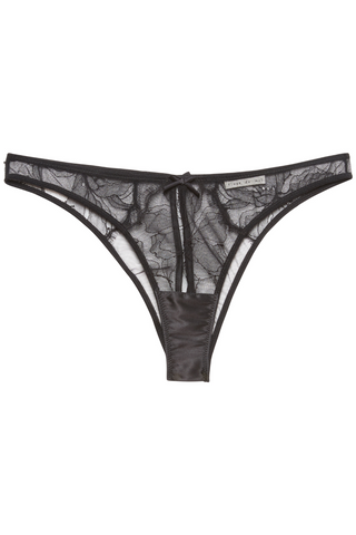 Fleur du Mal Sophie Black Lace Cheeky Ouvert Brief - Open Knickers