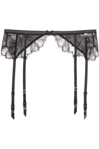 Fleur du Mal Sophie Black Lace Suspender - Lace Garter Belt