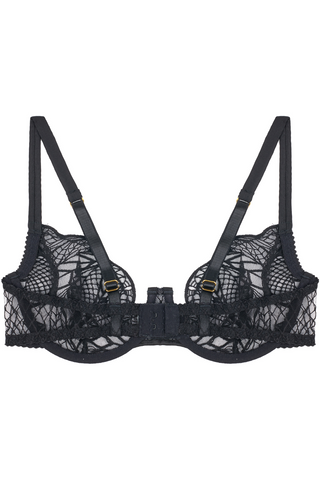 Luxury lingerie demi bra in black by Fleur of England – Roxy collection