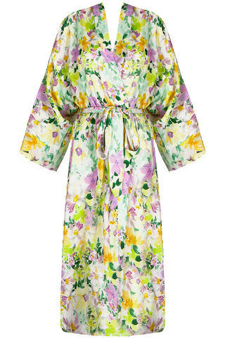 Lise Charmel Satin Floral Print Mid-length Robe - Satin Loungewear