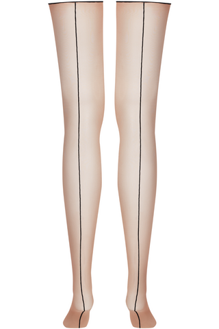 Maison Close Sheer Back Seamed Stockings Nude/Black