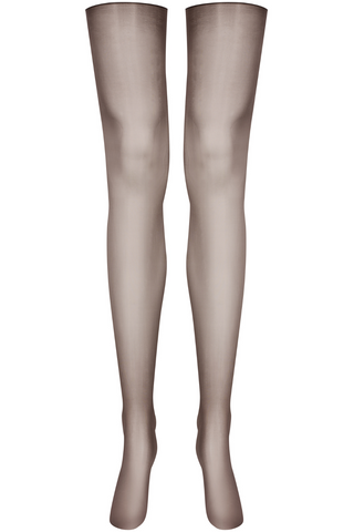 Maison Close Brown Glossy Cut & Curled Stockings 20 Denier