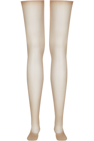 Maison Close Sheer Cut & Curled Stockings Nude