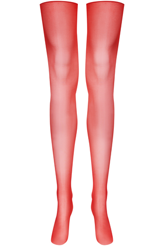 Maison Close Cut & Curled Stockings Red 10 Denier