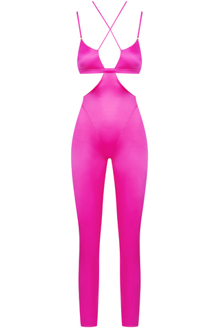 Maison Close French Kiss Strap Catsuit Pink