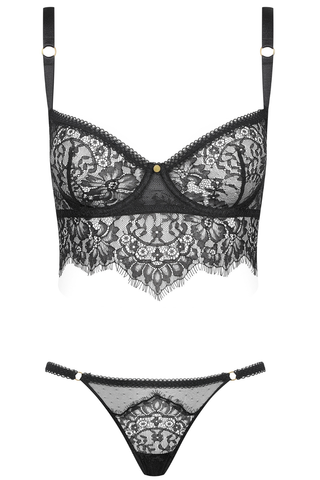 Maison Close Inspiration Divine Balcony Bra & Mini Thong Black