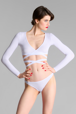 Maison Close La Femme Amazone Long Sleeve Wrap Top White