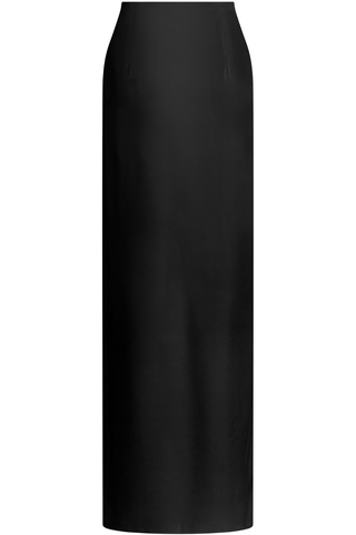 Maison Close Le Vestiaire Satin Long Wrap Skirt Black