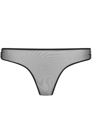 Maison Close Nuit Fauve Sheer Pleated Back Brief Black
