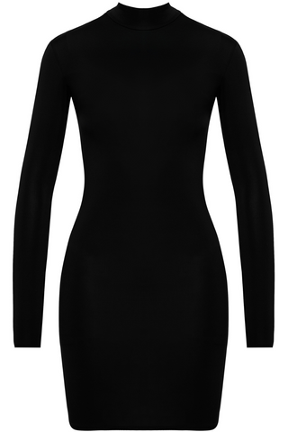 Maison Close Pure Tentation Black Short Sheer Back Long Sleeve Dress