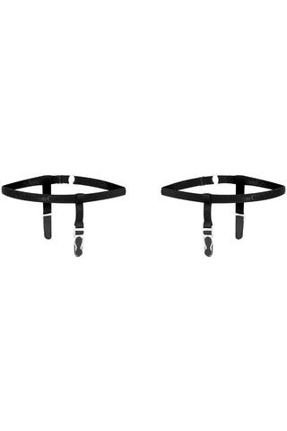 Maison Close Signature Leg Garters Black/Silver