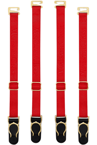 Maison Close Signature Suspender Straps Red/Gold
