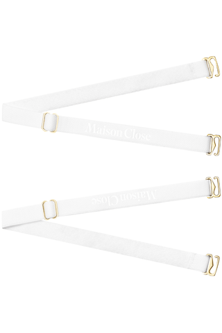 Maison Close Signature Thong Straps White