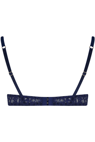 Muse by Coco de Mer Beatrice Half Cup Bra in Navy Lace