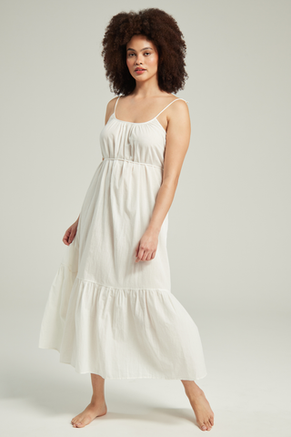 Nudea Organic Cotton Trapeze Dress White Sand