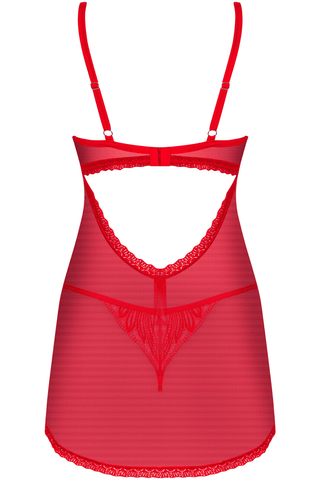 Obsessive Chilisa Babydoll & Thong Set Red