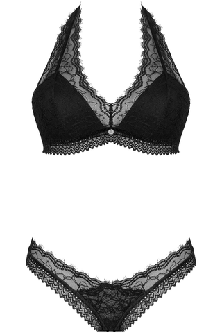 Obsessive Medilla Halterneck Bra & Thong Black