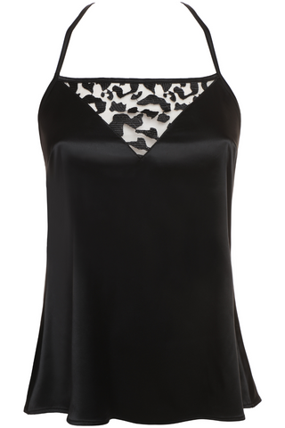 Prelude Black Satin Camisole Les Nuits Folles - Luxury Nightwear