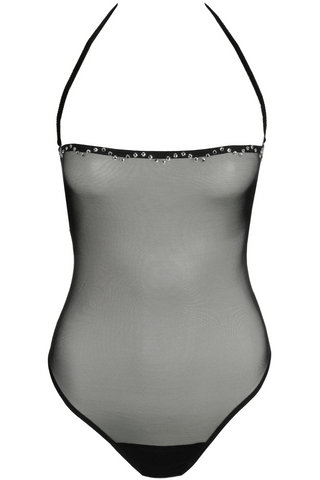 Sarda Chaika Sheer Black Mesh Bodysuit - Sheer Lingerie