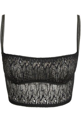 Sarda Tabei Wireless Longline Bra Black & Gold - Crop Bralette