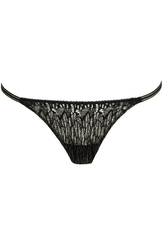 Sarda Tabei Mini Thong Black & Gold - Luxury Knickers