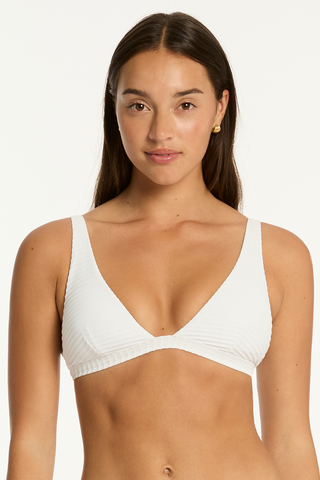 Sea Level Spinnaker Longline Bikini Top White