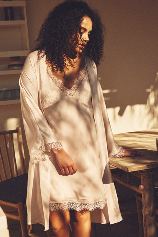 Simone Pérèle Satin Secrets Short Kimono Rose Sakura