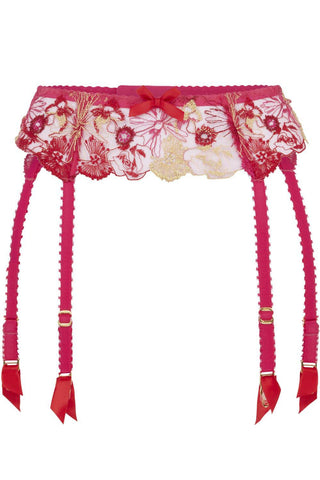 Agent Provocateur Zuri Suspender Fuchsia/Red/Gold